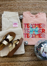 Preppy Teacher Bow Graphic Tee (S-2XL)