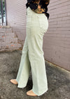 End of Story Olive Tummy Control Mid Rise Wide Leg- Risen Jeans