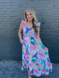 Watercolor Masterpiece Midi Dress