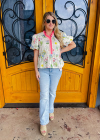 Let's Catch Up Peplum Top