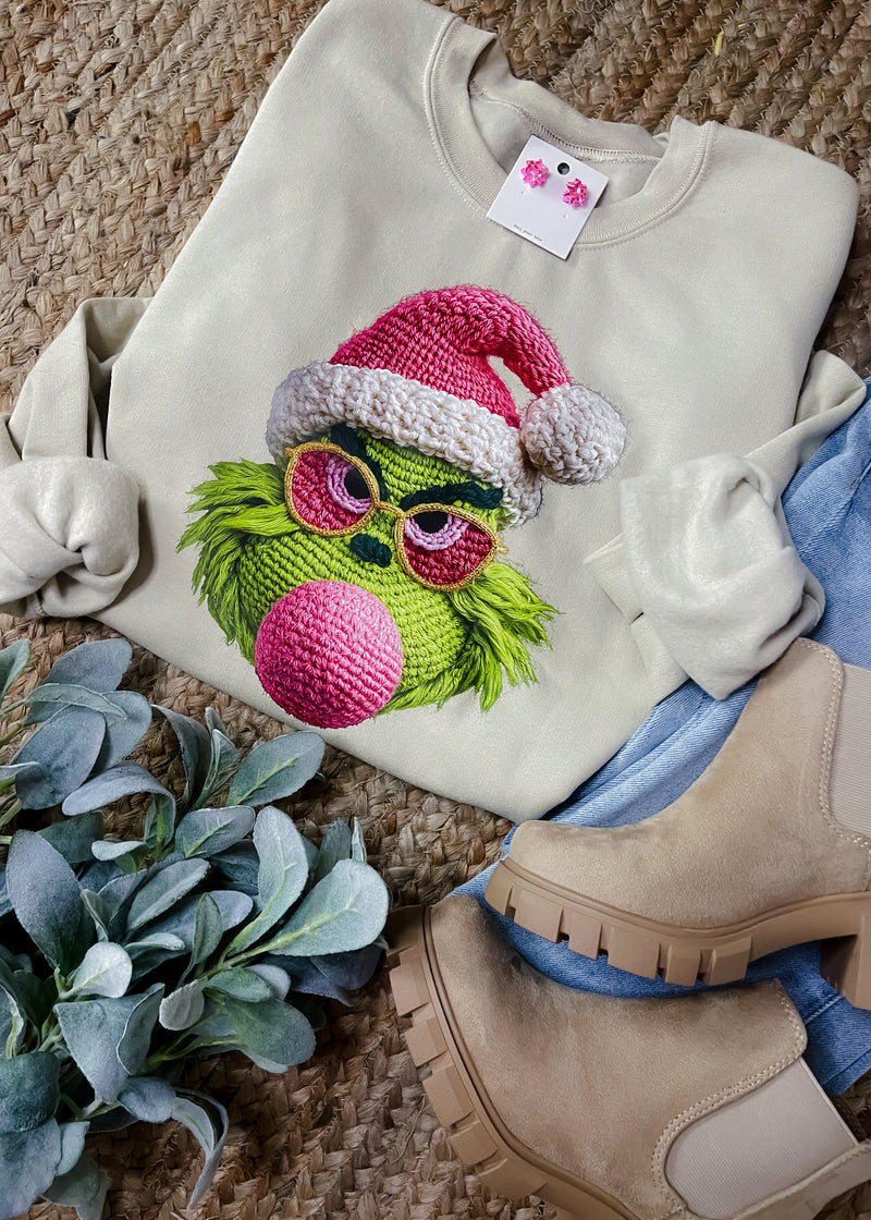 Grinch Faux Yarn Sweatshirt (S-2XL)