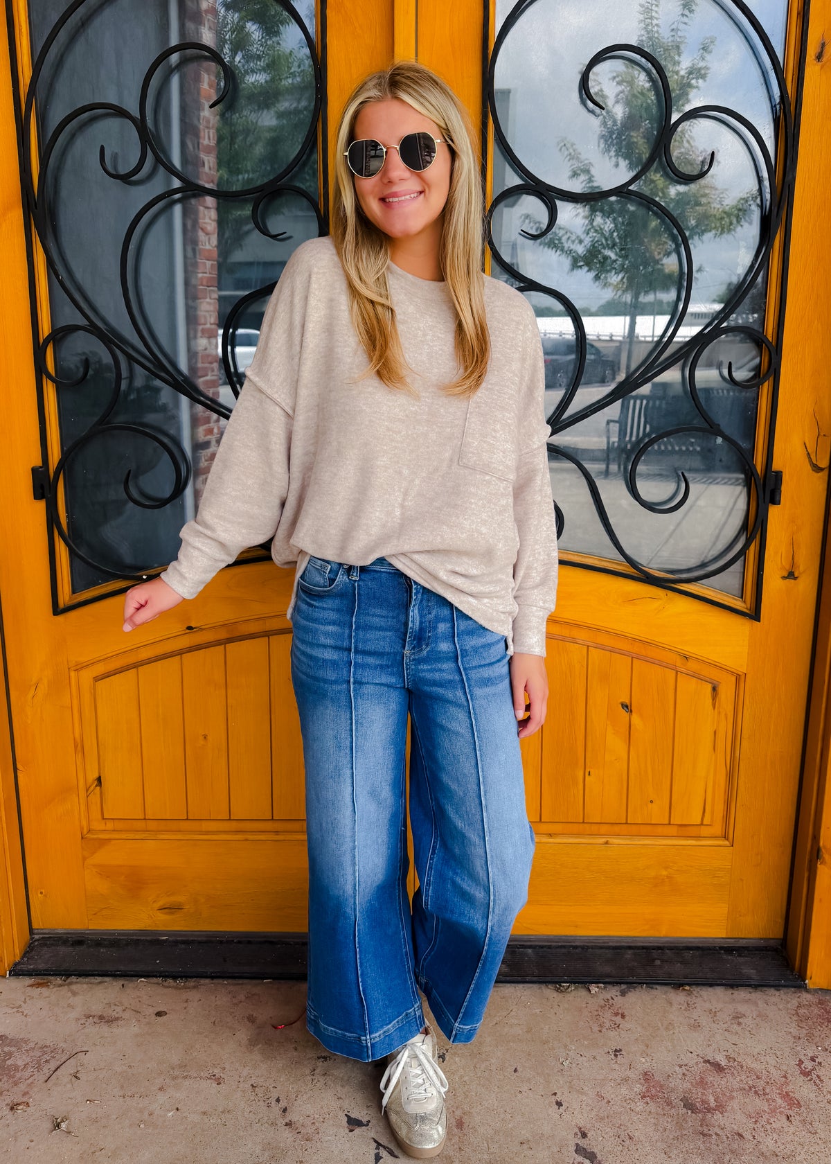 Finally My Time Oversized Fleece Pocket Sweater