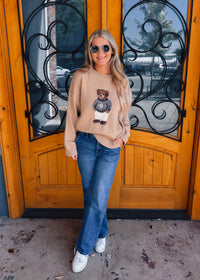 Teddy Bear Crew Neck Knit Sweater