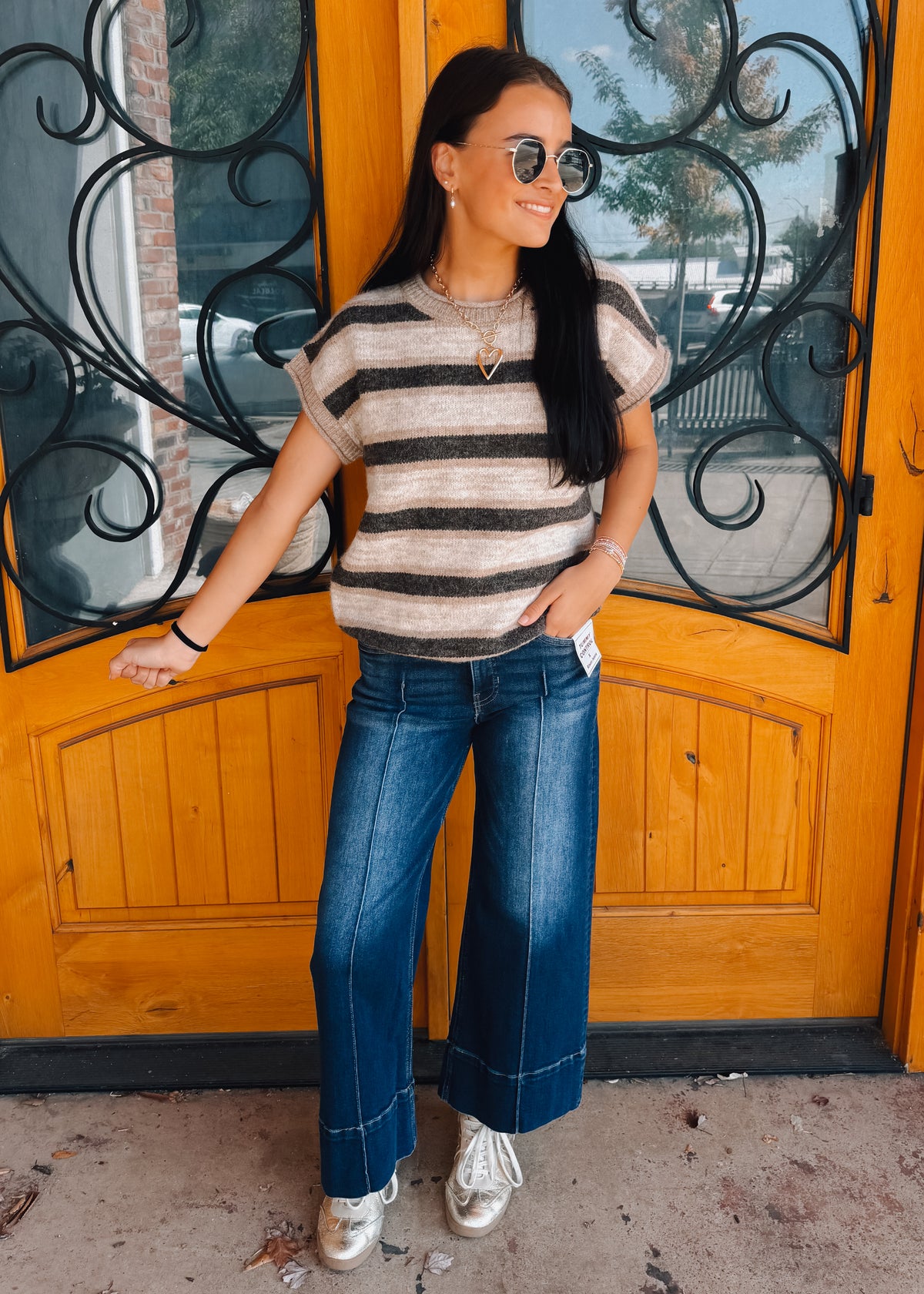 Double Down Tummy Control Wide Leg Jeans