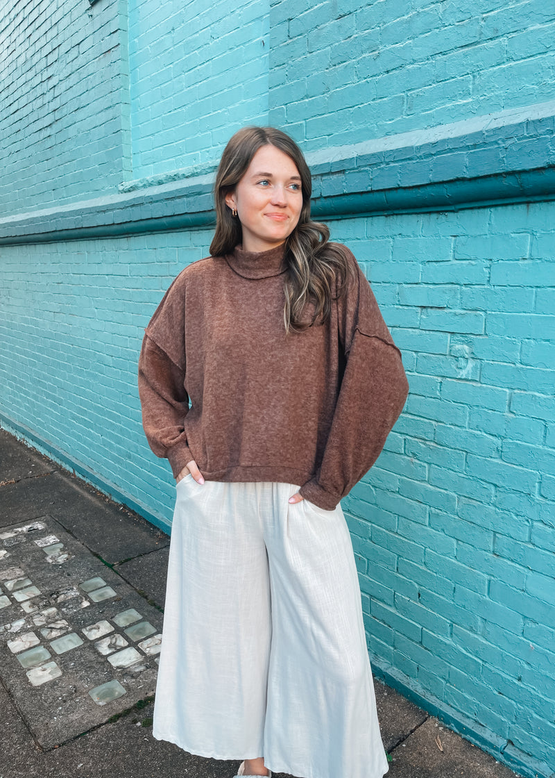 Set The Tone Turtle Neck Fleece Sweater