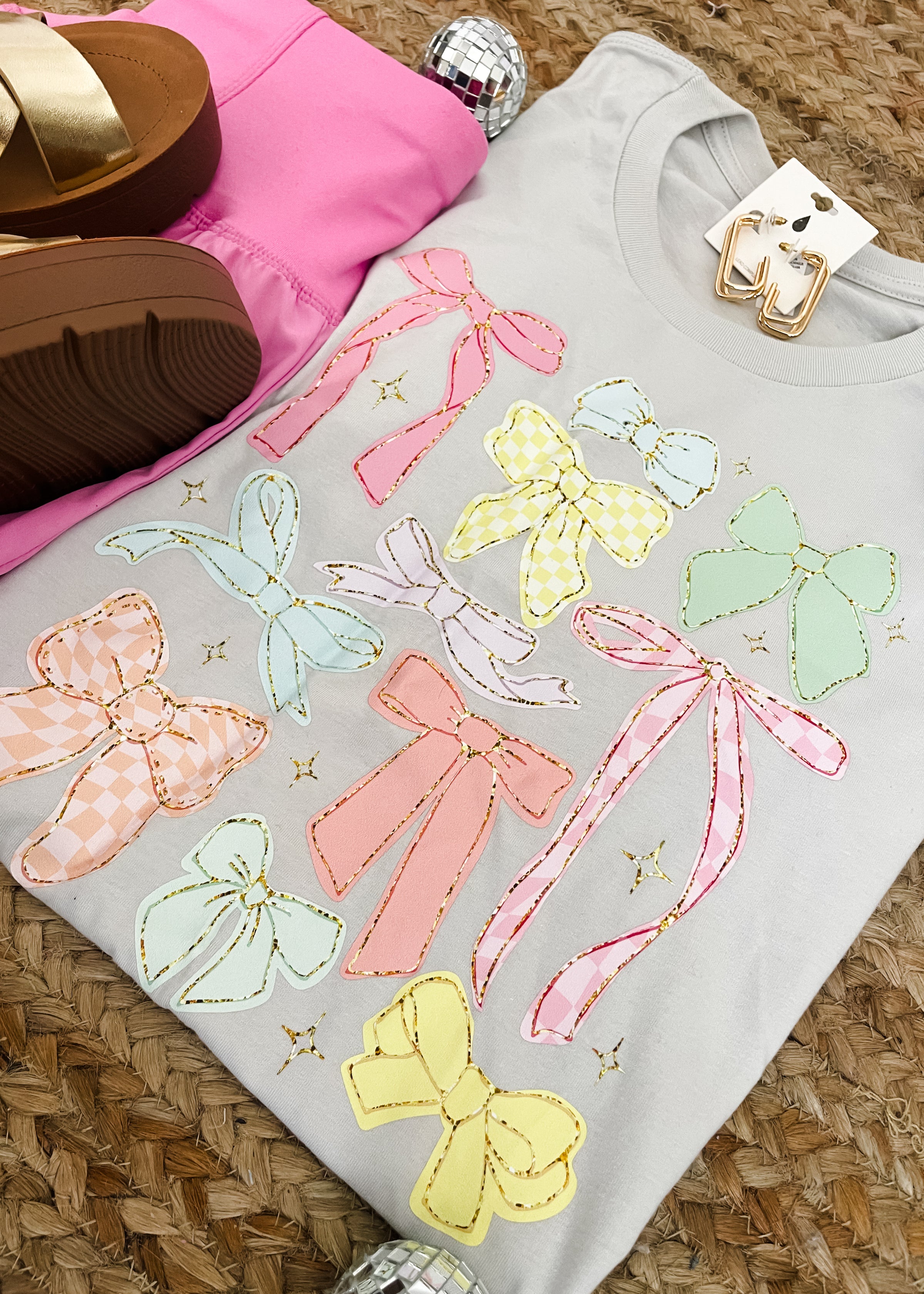 Pastel Bow Collage Graphic Tee (S-2XL)