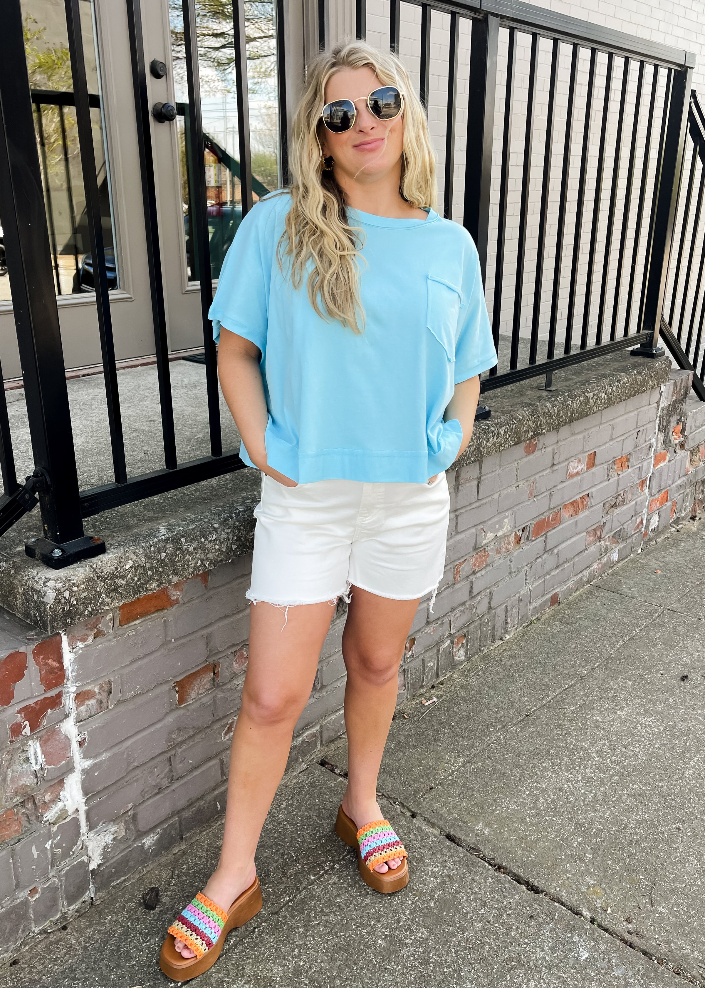 Somewhere Sunny Pocket Tee