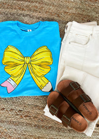 Pencil Bow Graphic Tee (S-2XL)