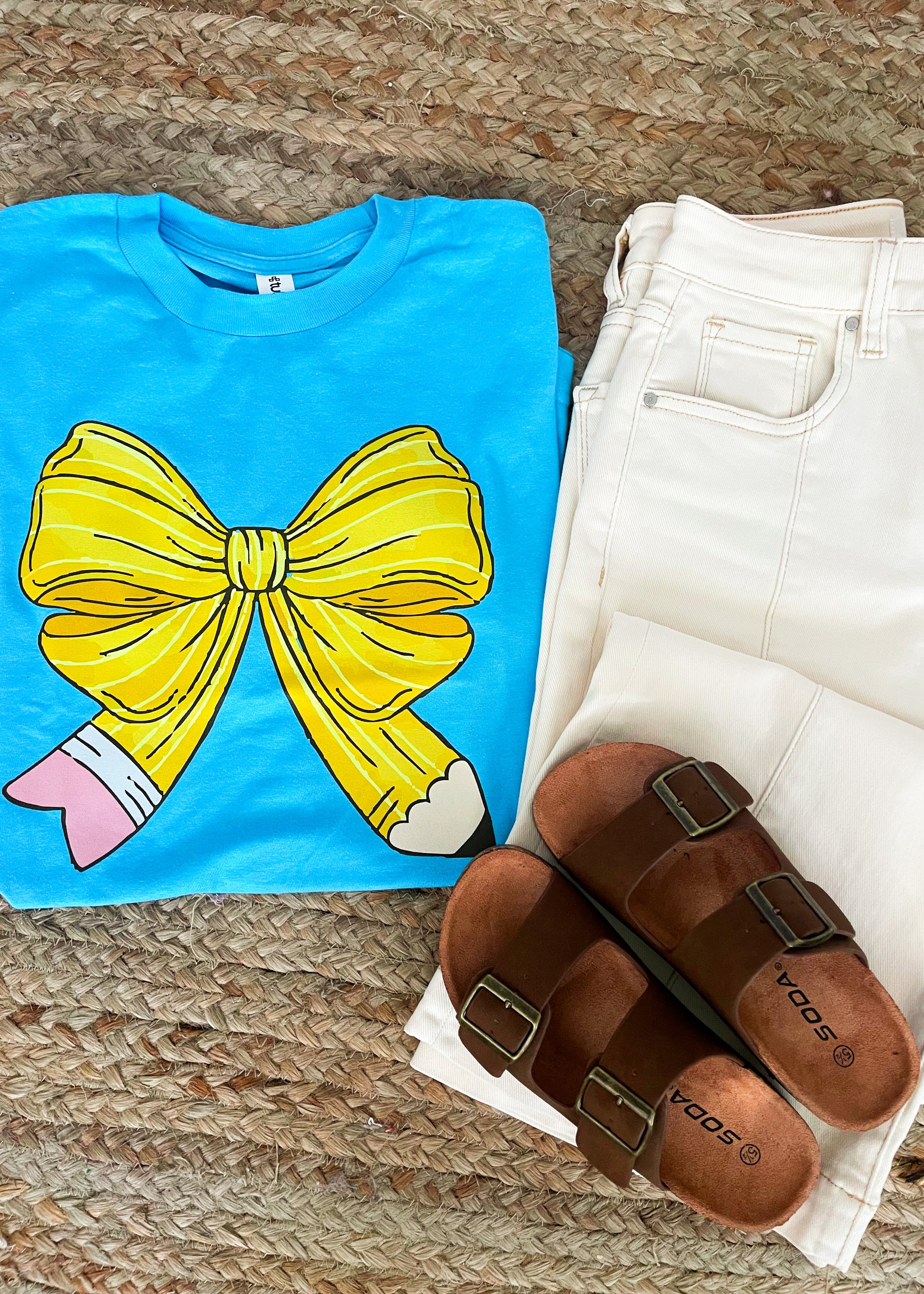 Pencil Bow Graphic Tee (S-2XL)