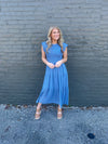 On My Way Chambray Smocked Midi Dress (S-3XL)