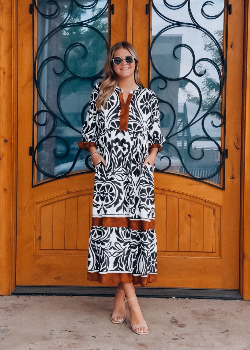 Ease Into It 3/4 Length Midi Dress