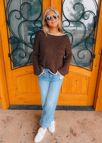 Mocha Morning Boat Neck Sweater