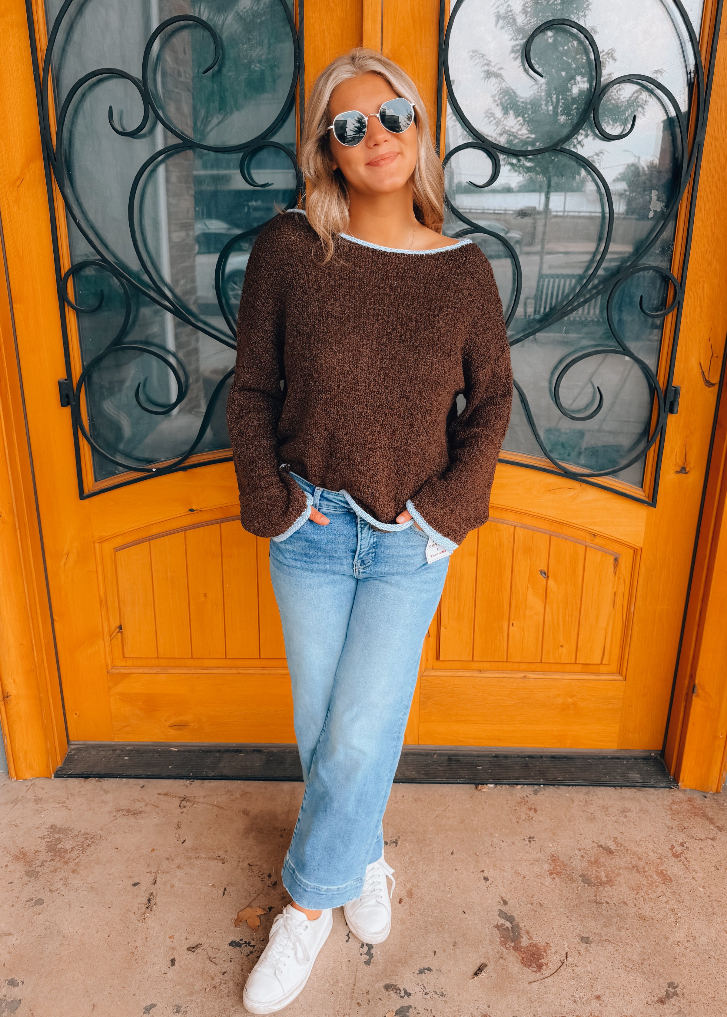 Mocha Morning Boat Neck Sweater