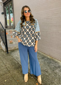 What It's All About Blue Linen Pants