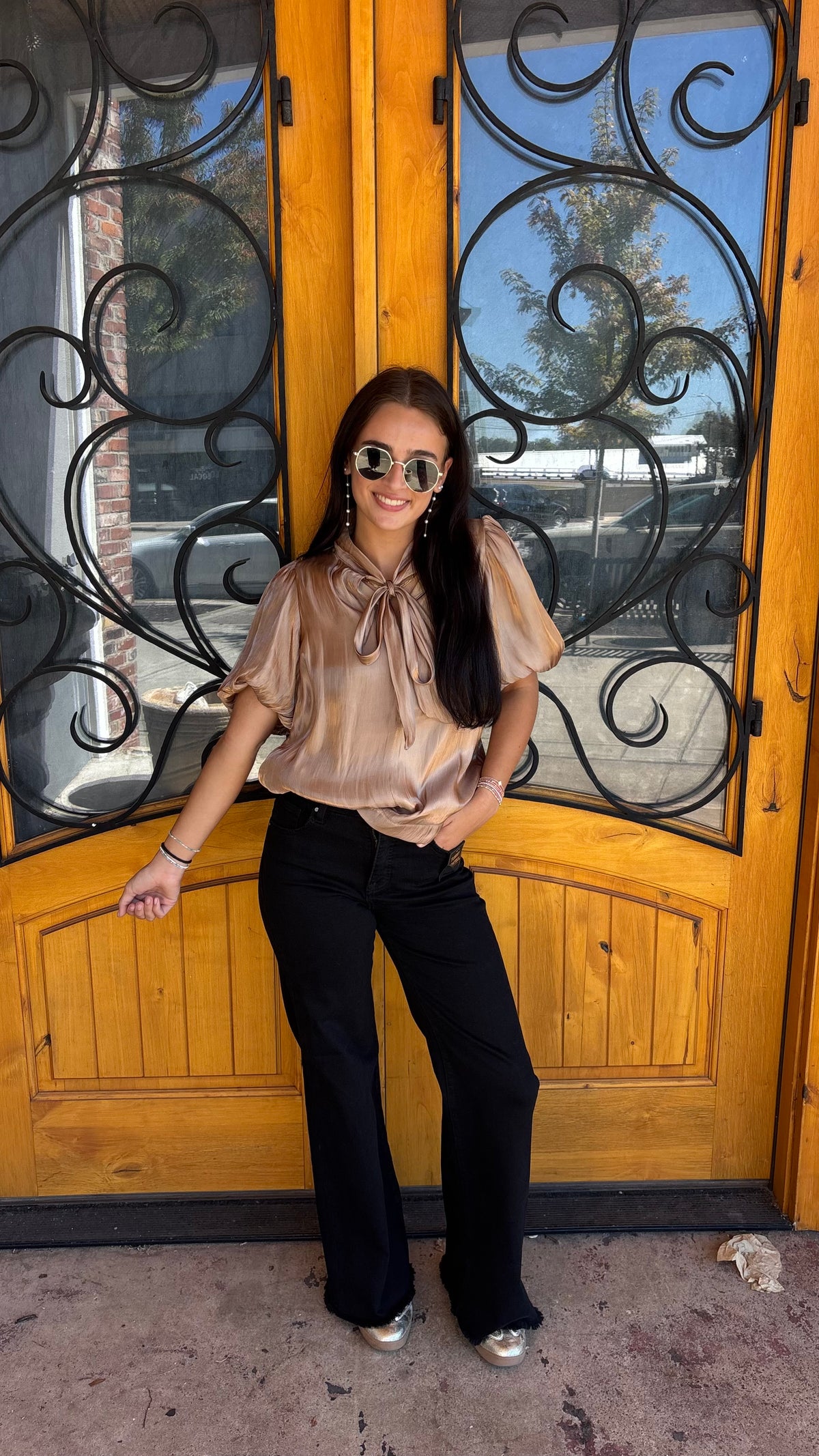 Thinking About You Tie Blouse