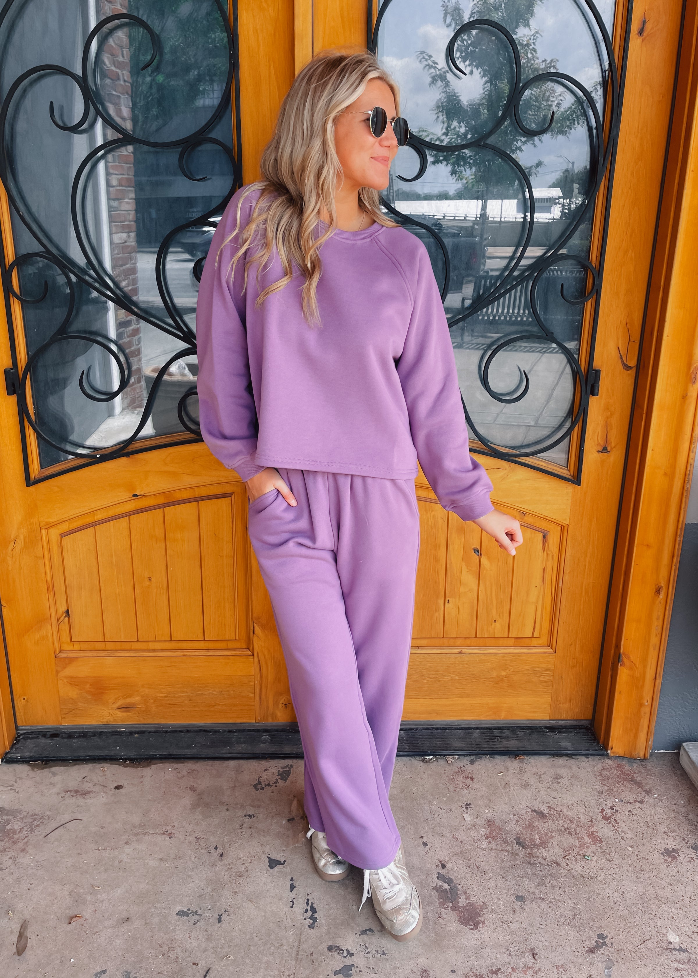 Extra Credit Fleece Long Sleeve Two Piece Set