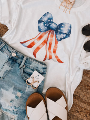 Flag Bow Graphic Tee (S-2XL)