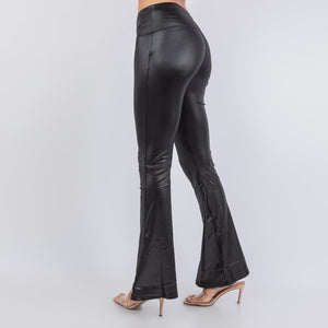 Another Love Faux Leather Bell Bottom Leggings