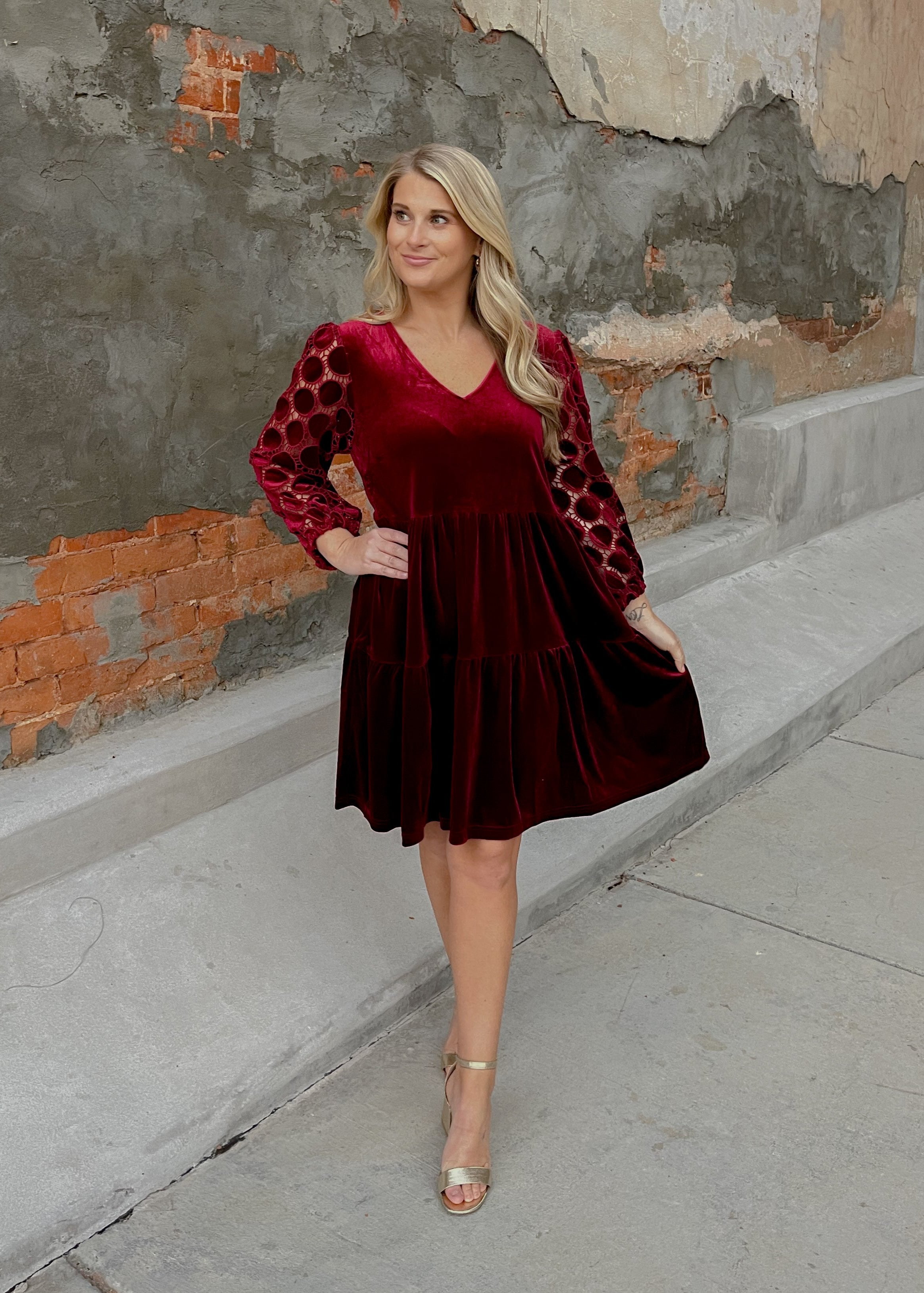 In the Details Velvet Dress – The Sassy Owl Boutique