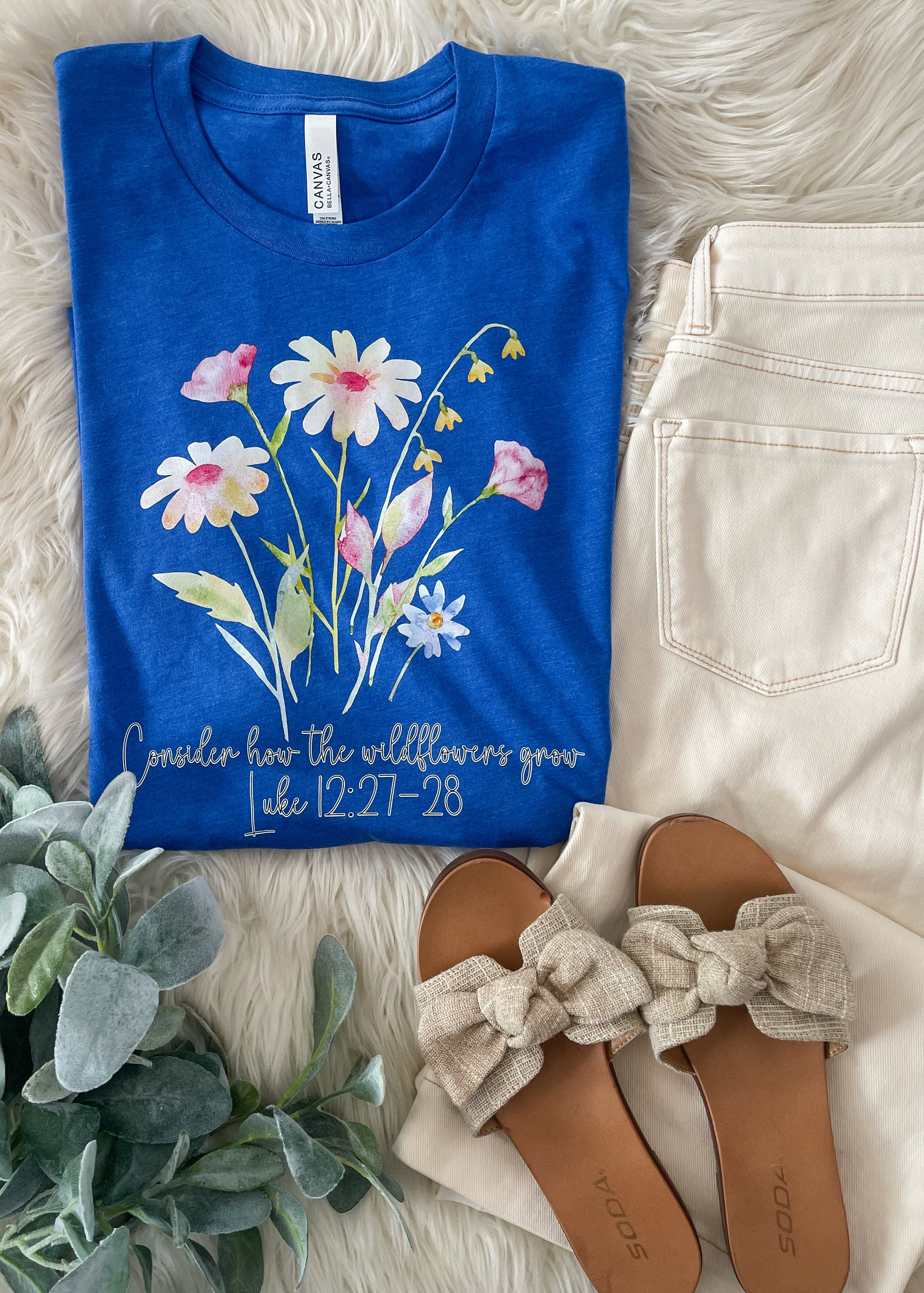 Consider How The Wildflowers Grow Luke 12:27-28 Graphic Tee (S-2XL)