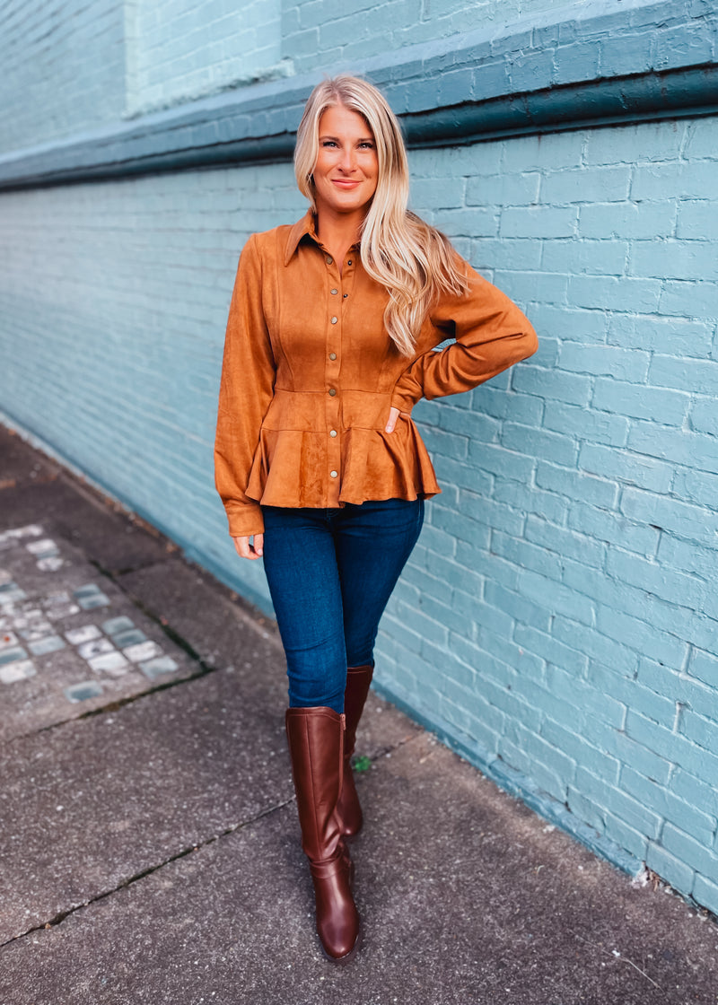 Fell Into Place Suede Top