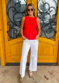 Long Weekend White High Rise Tummy Control - Risen Jean