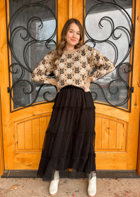 Say It Sweetly Tulle Tiered Midi Skirt