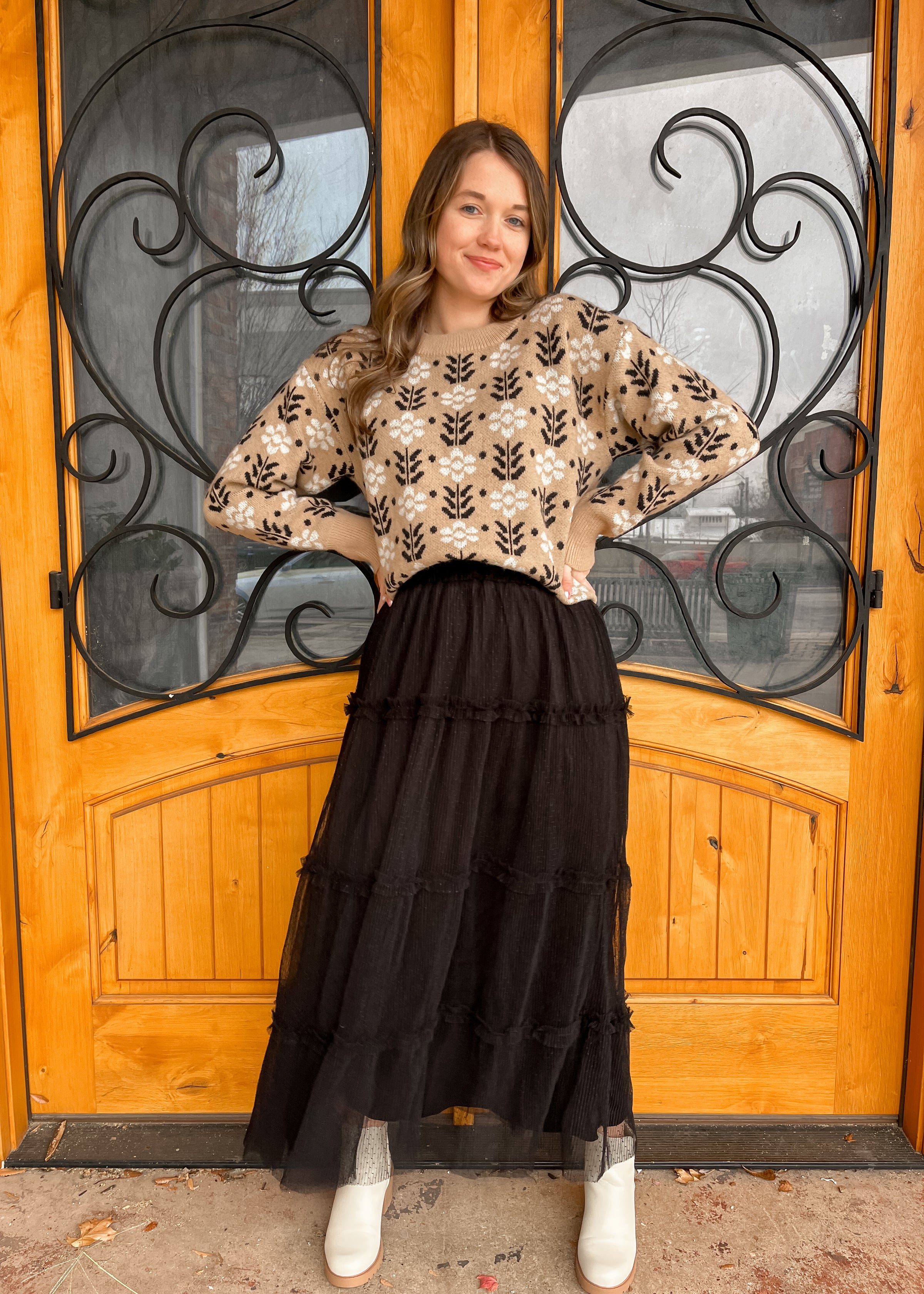 Say It Sweetly Tulle Tiered Midi Skirt