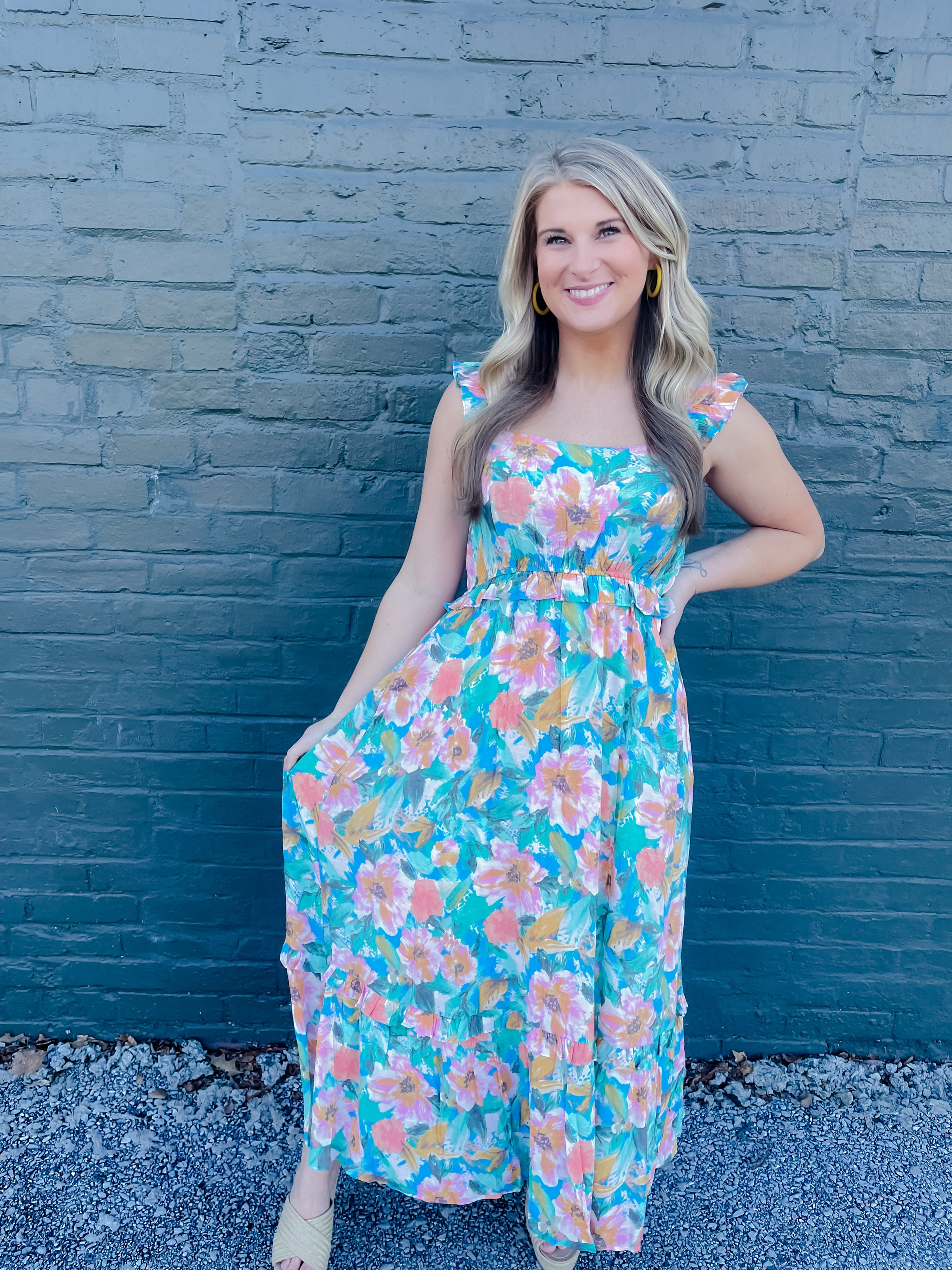 No More Goodbyes Aqua Midi Dress No More Goodbyes Aqua Midi Dress