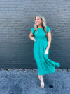 Flirt For Fun Jade Smocked Midi Dress (S-3XL)