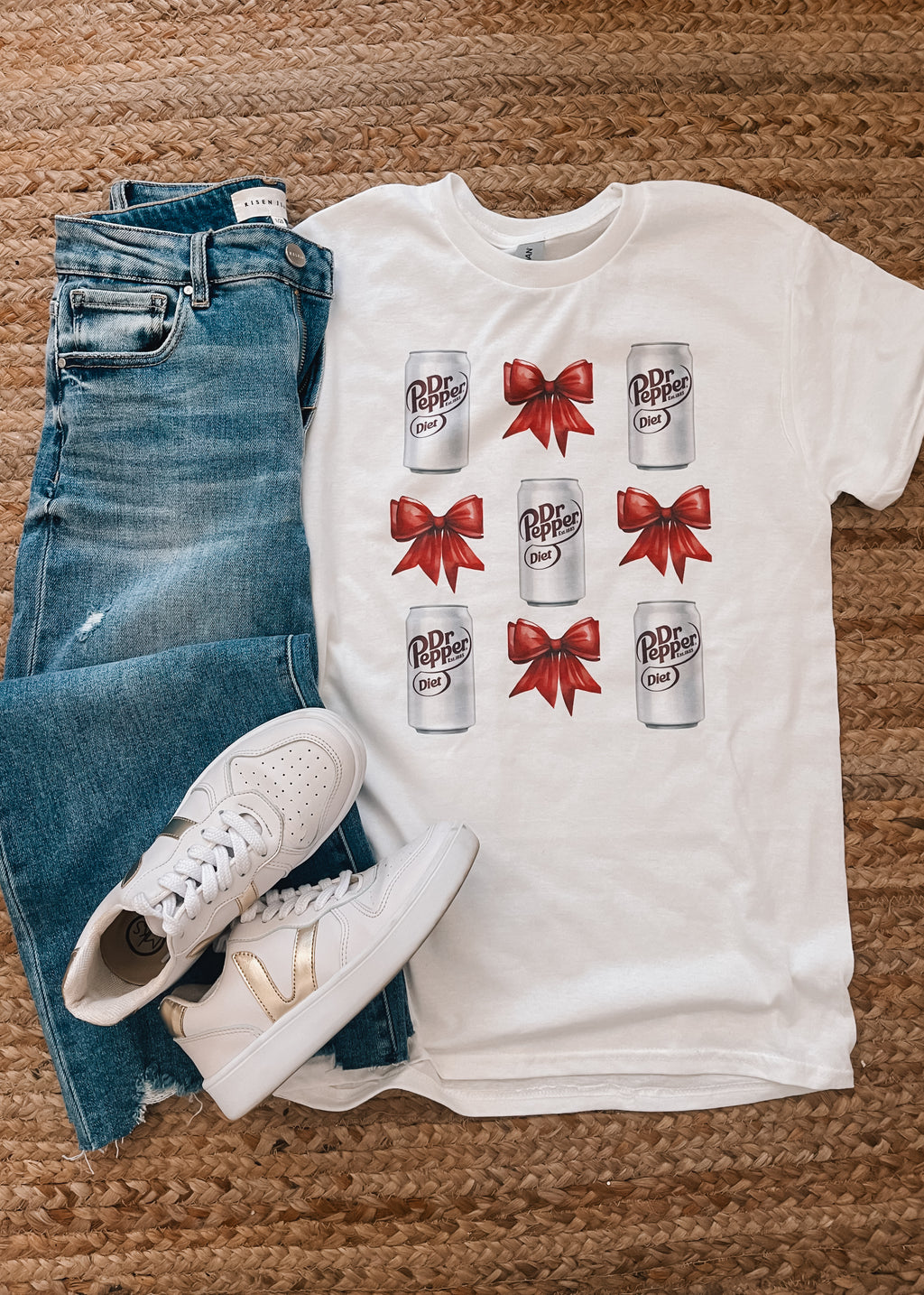 Diet Dr Pepper Bow Grid Graphic Tee (S-2XL)