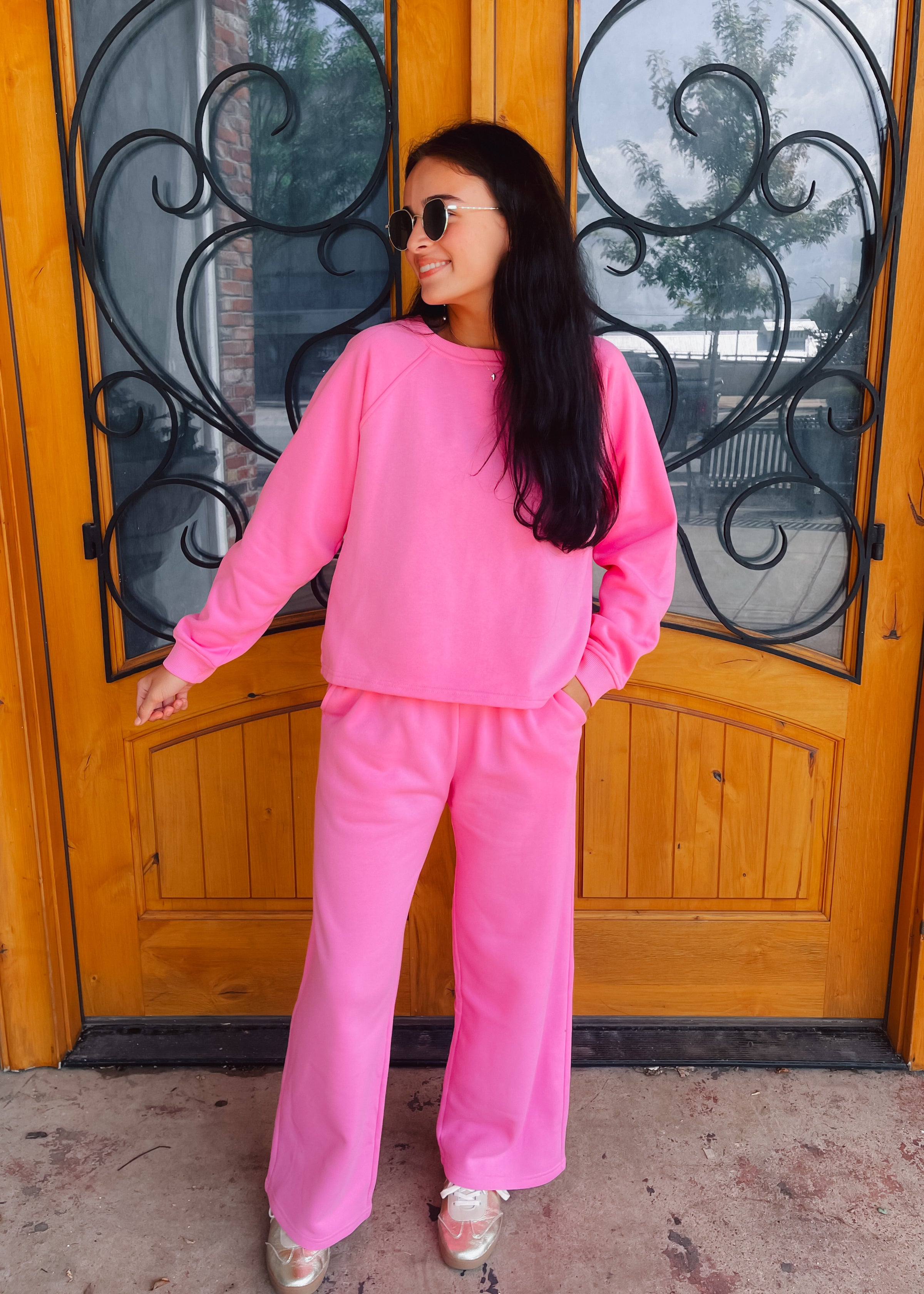 Extra Credit Fleece Long Sleeve Two Piece Set