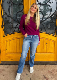 Made My Day Tummy Control Straight- Risen Jeans