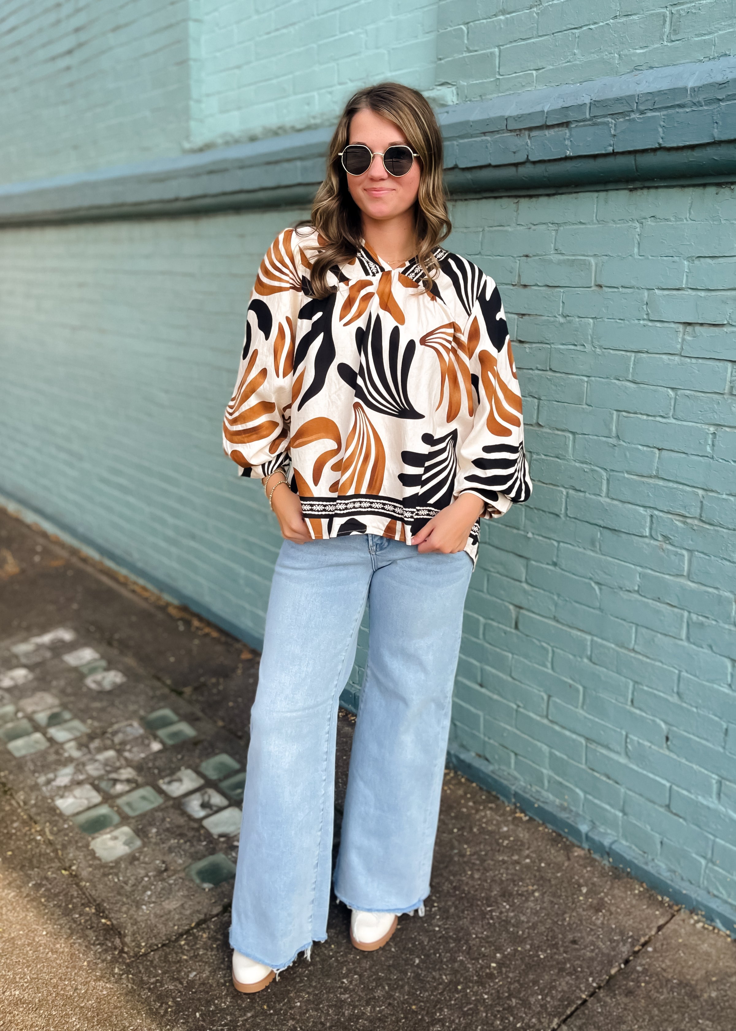 Hold That Thought Tummy Control Low Rise Wide- Risen Jeans