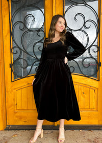 New Traditions Velvet Midi Dress