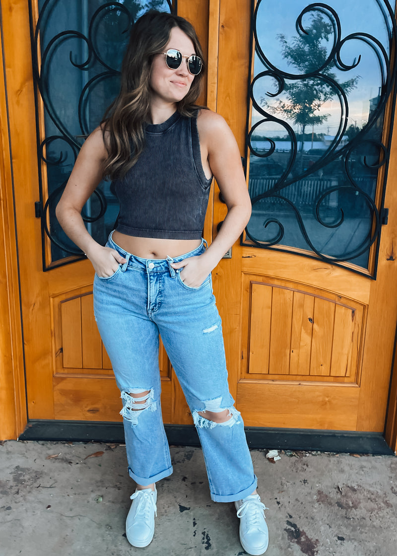 The Bottom Line Ribbed Padded Crop Top