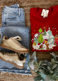 Grinch Looking Over Whoville Graphic Tee (S-2XL)