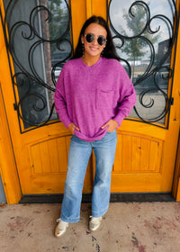 Finally My Time Oversized Fleece Pocket Sweater
