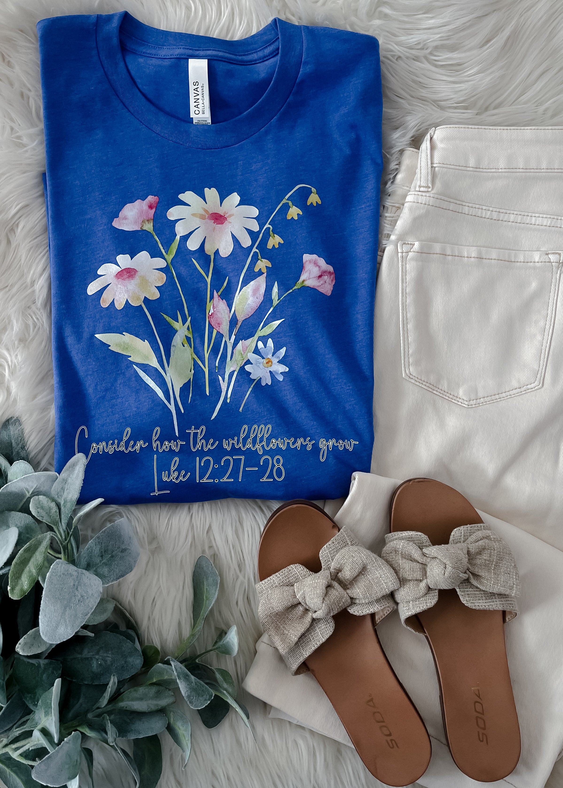 Consider How The Wildflowers Grow Luke 12:27-28 Graphic Tee (S-2XL)