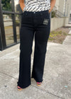 This Time Around Black Tummy Control High Rise Wide Leg- Risen Jeans