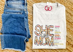 She Is Mom Long Sleeve Graphic Tee (S-2XL)