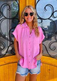 Pretty Poised Button Up Top (S-XL)
