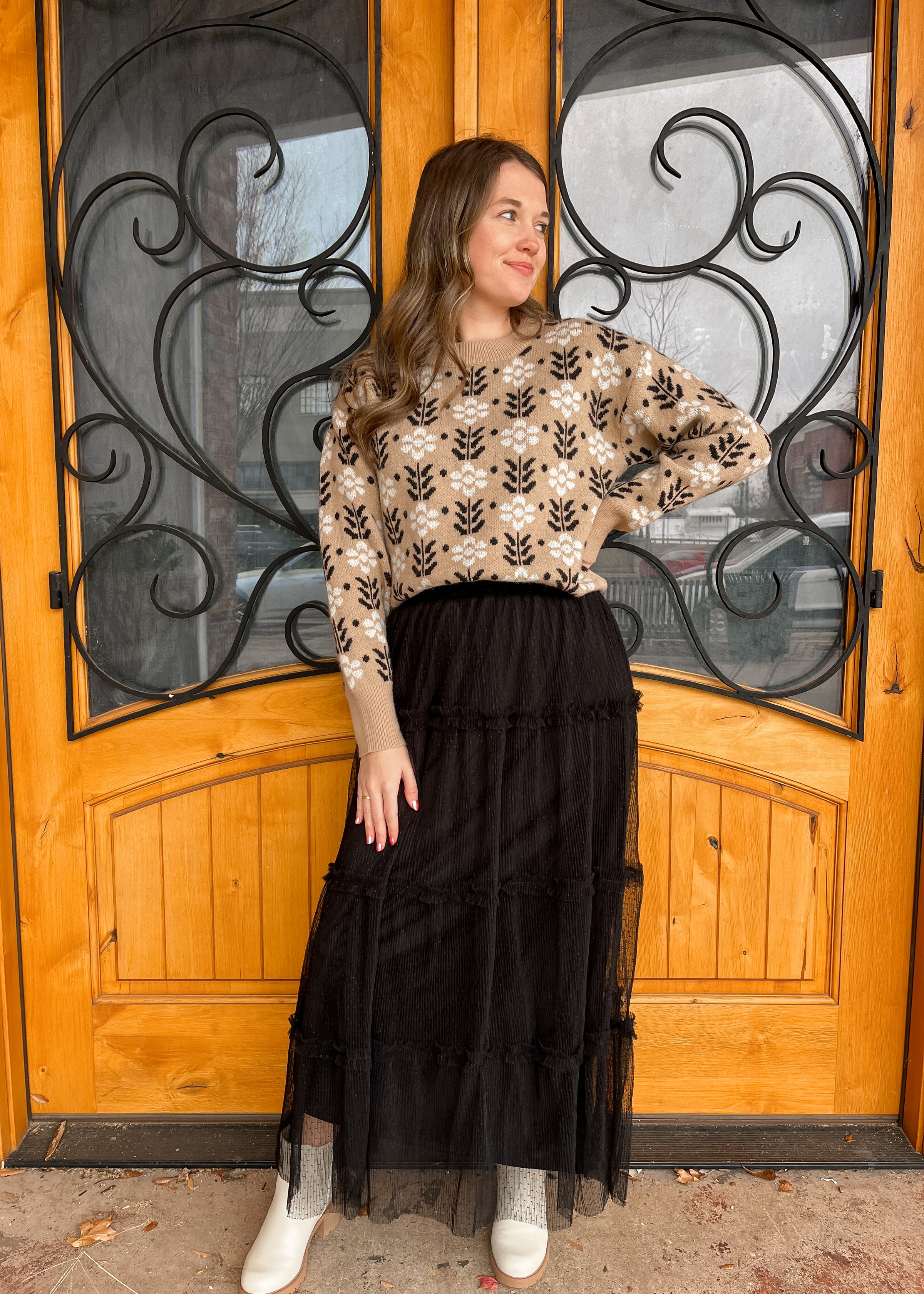 Say It Sweetly Tulle Tiered Midi Skirt