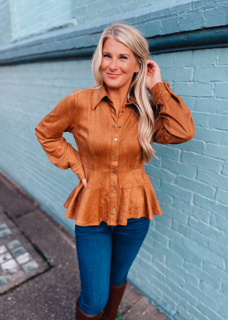 Fell Into Place Suede Top
