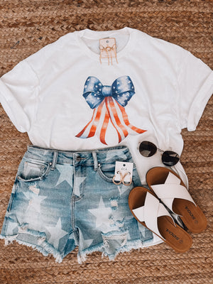 Flag Bow Graphic Tee (S-2XL)