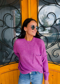 Finally My Time Oversized Fleece Pocket Sweater