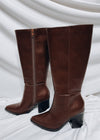 Stand Corrected Brown Leather Boots