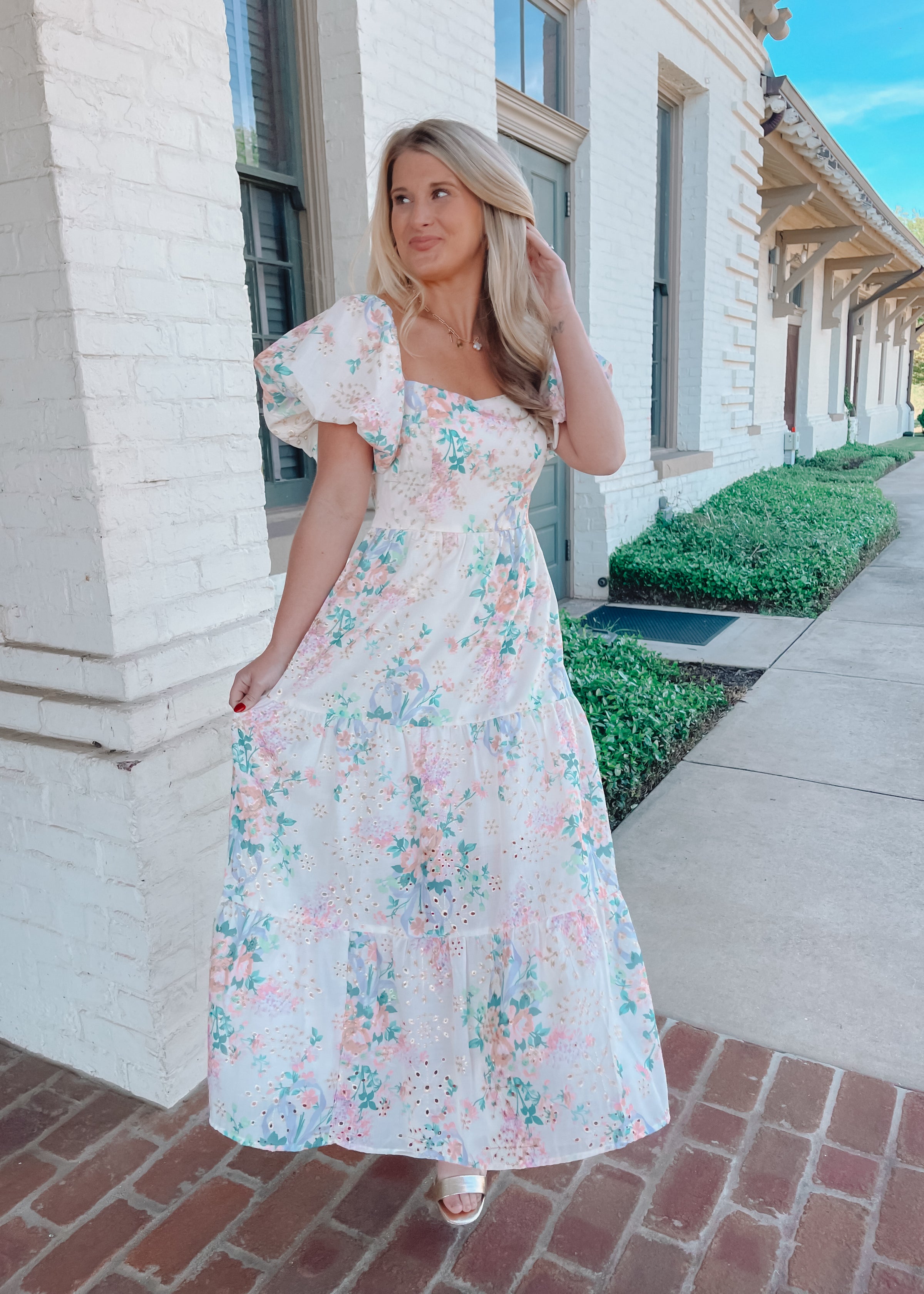 Once Upon a Time Eyelet Lace Midi Dress Once Upon a Time Eyelet Lace Midi Dress