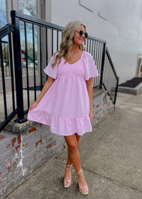 Made for Lovely Days Smocked Mini Dress- Light Pink