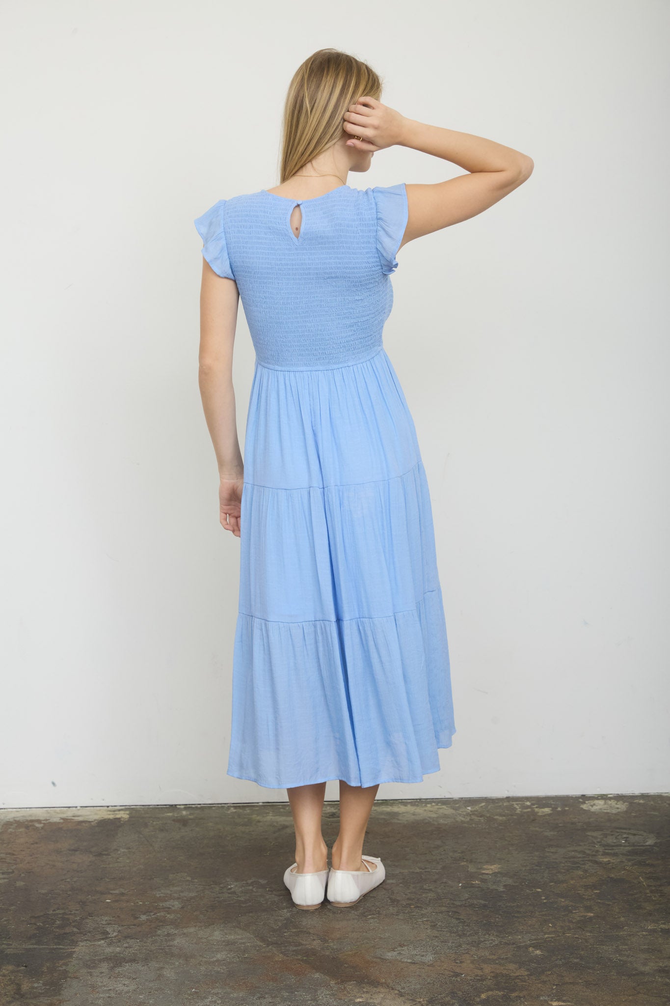 Good Things Ahead Smocked Midi Dress